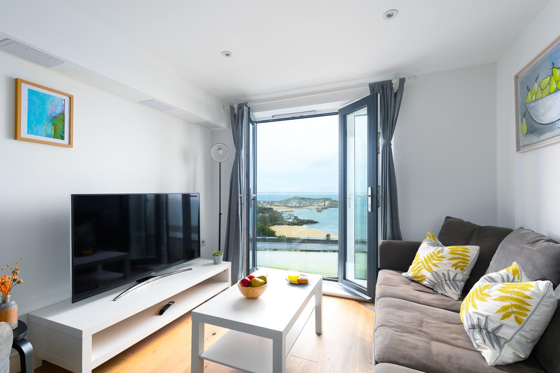 Open the patio doors and let the light fill the sitting room.