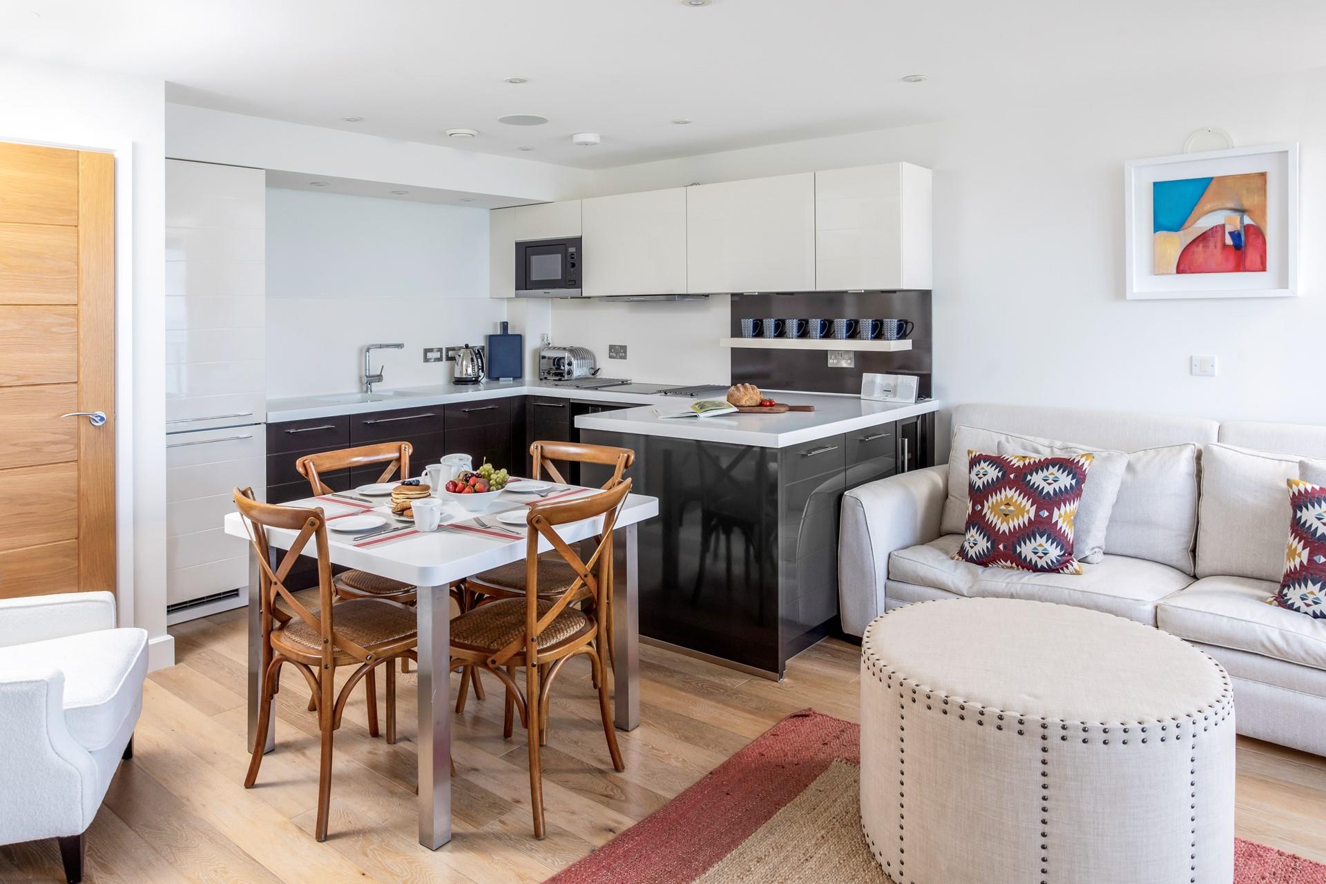 Open plan living makes the most of the views.