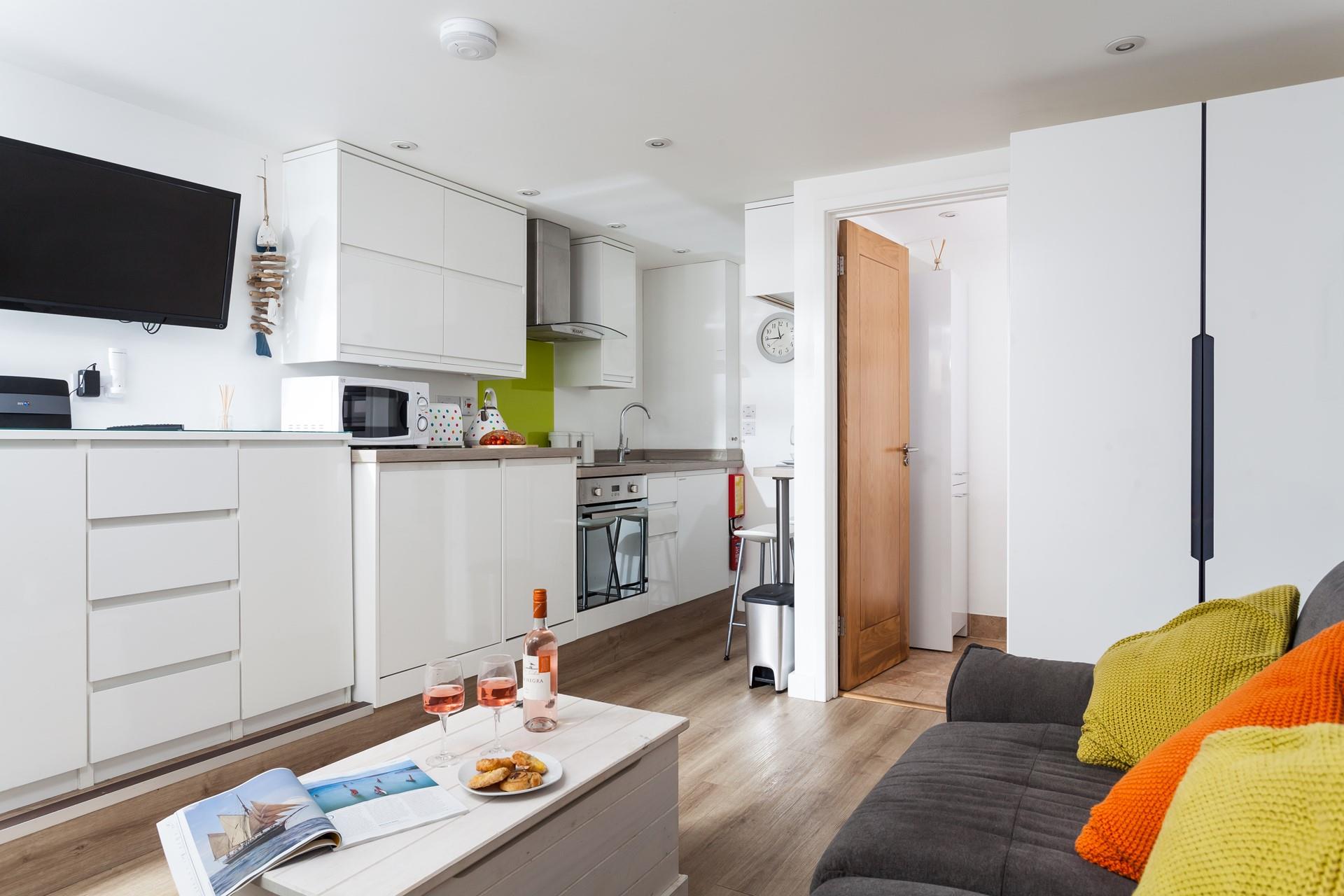 The sofa quickly turns into a sofa bed so you can snuggle up in front of the TV in the evenings.