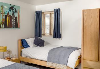 Both children and adults will sleep soundly in the sumptuous twin beds. 