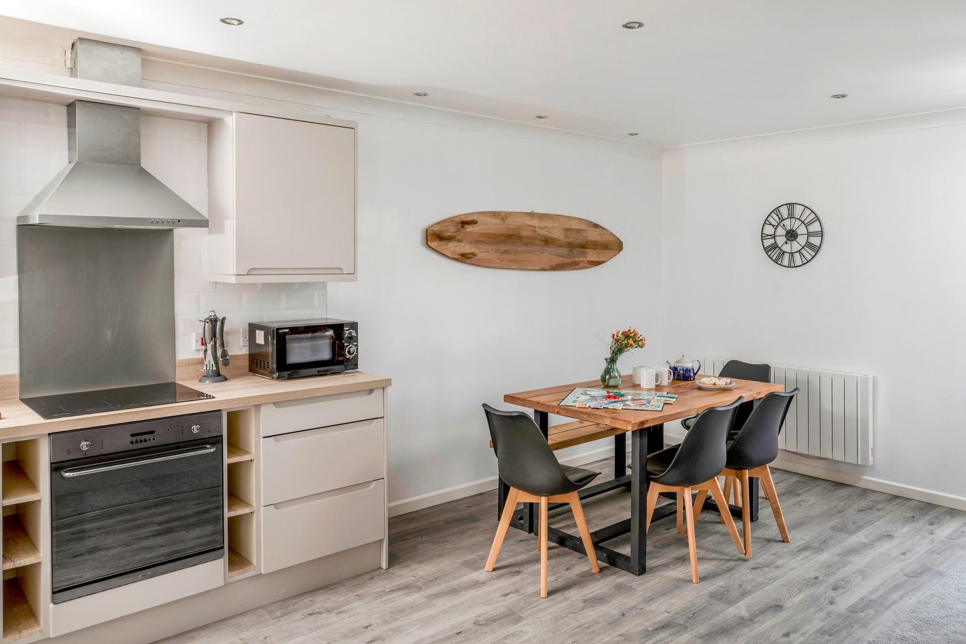 Simple, yet stylish furnishings, with a little nod to Newquay's surfing culture. 