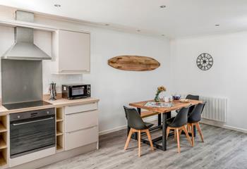 Simple, yet stylish furnishings, with a little nod to Newquay's surfing culture. 