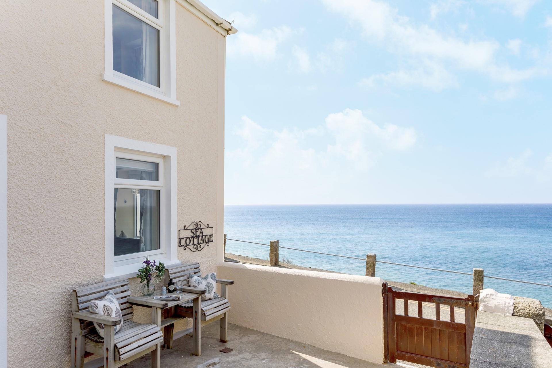 Sit outside and enjoy the stunning views with a cold G and T.