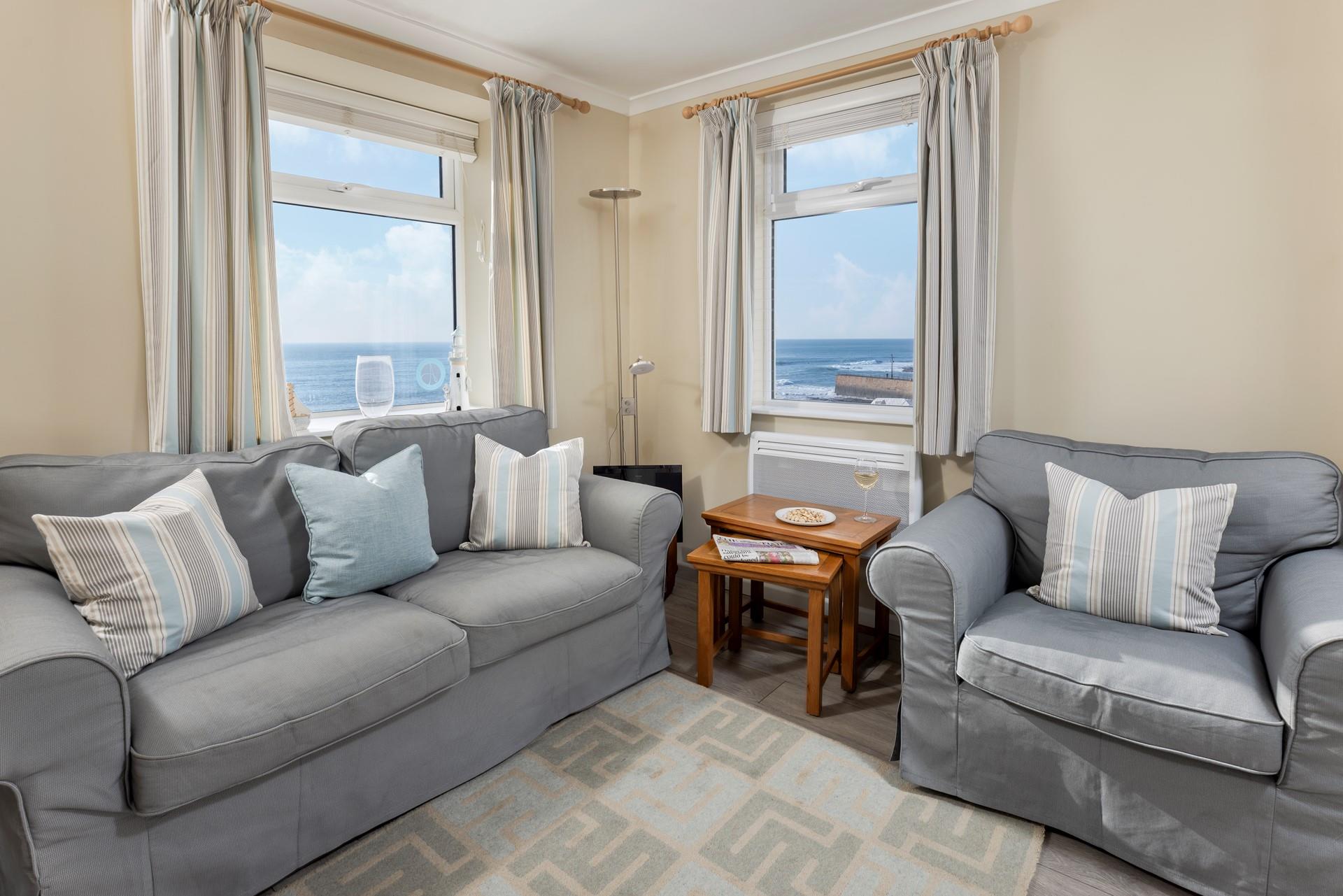 Sink into the plush sofas after a day of walking the coast path.