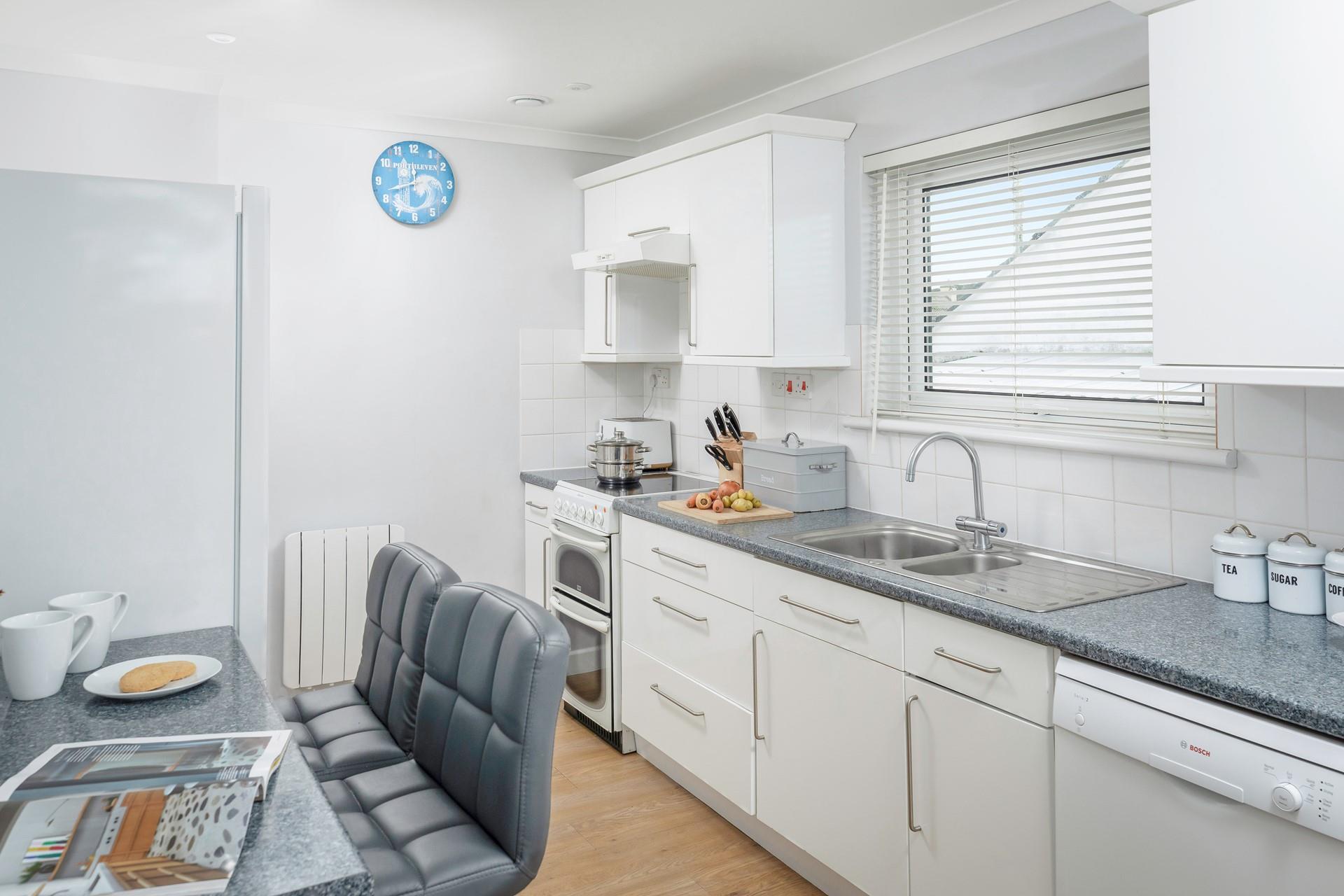 The kitchen is well equipped for cooking up a storm.