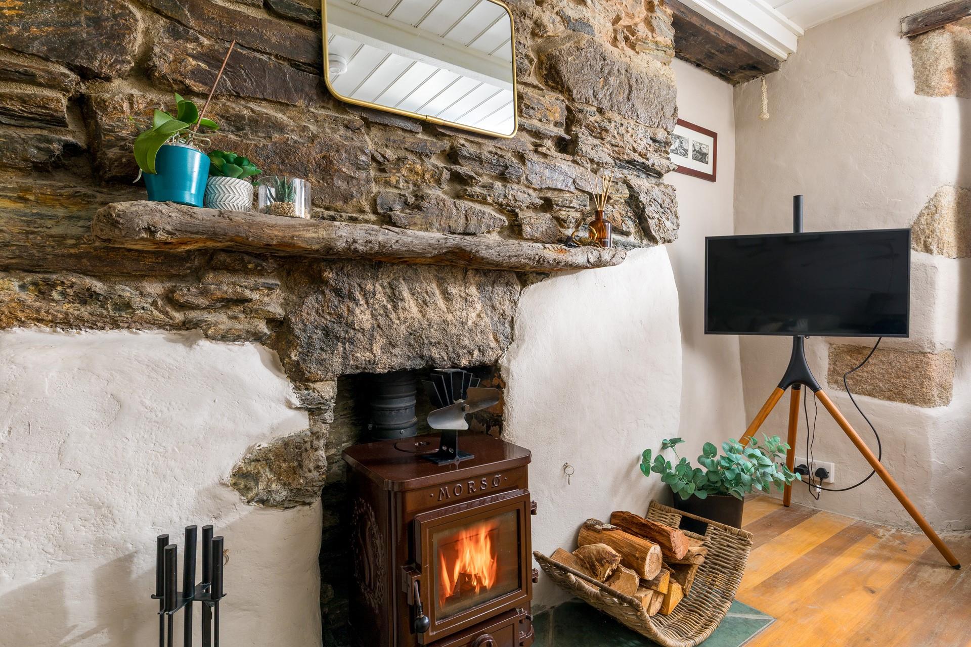 The wood burner is a delight to return to after winter walks.