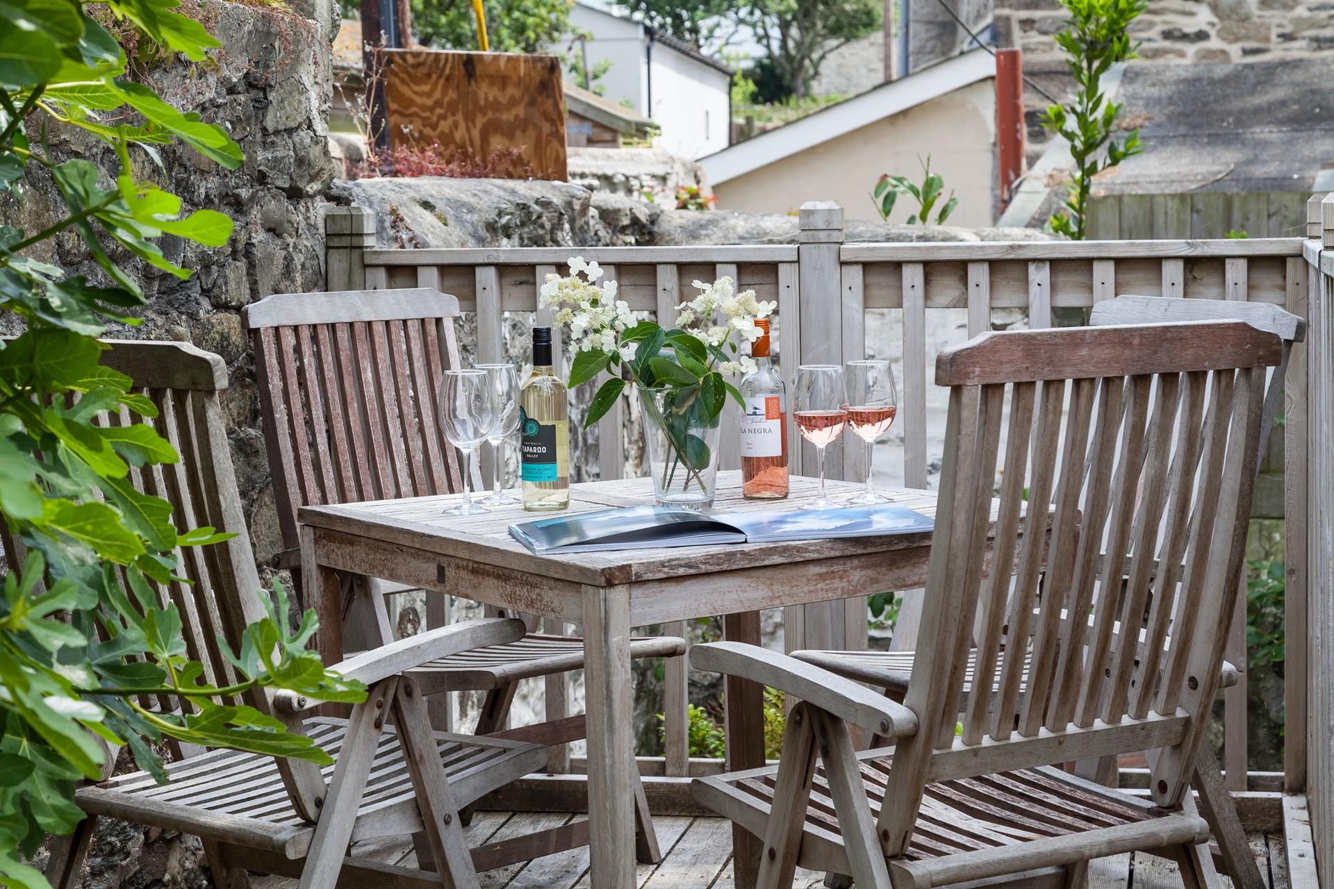 The garden is perfect for al fresco dining on summer days.