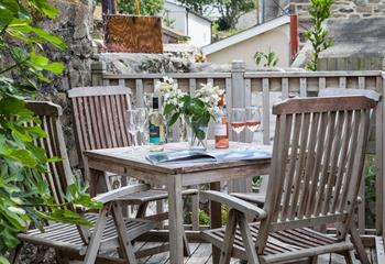The garden is perfect for al fresco dining on summer days.