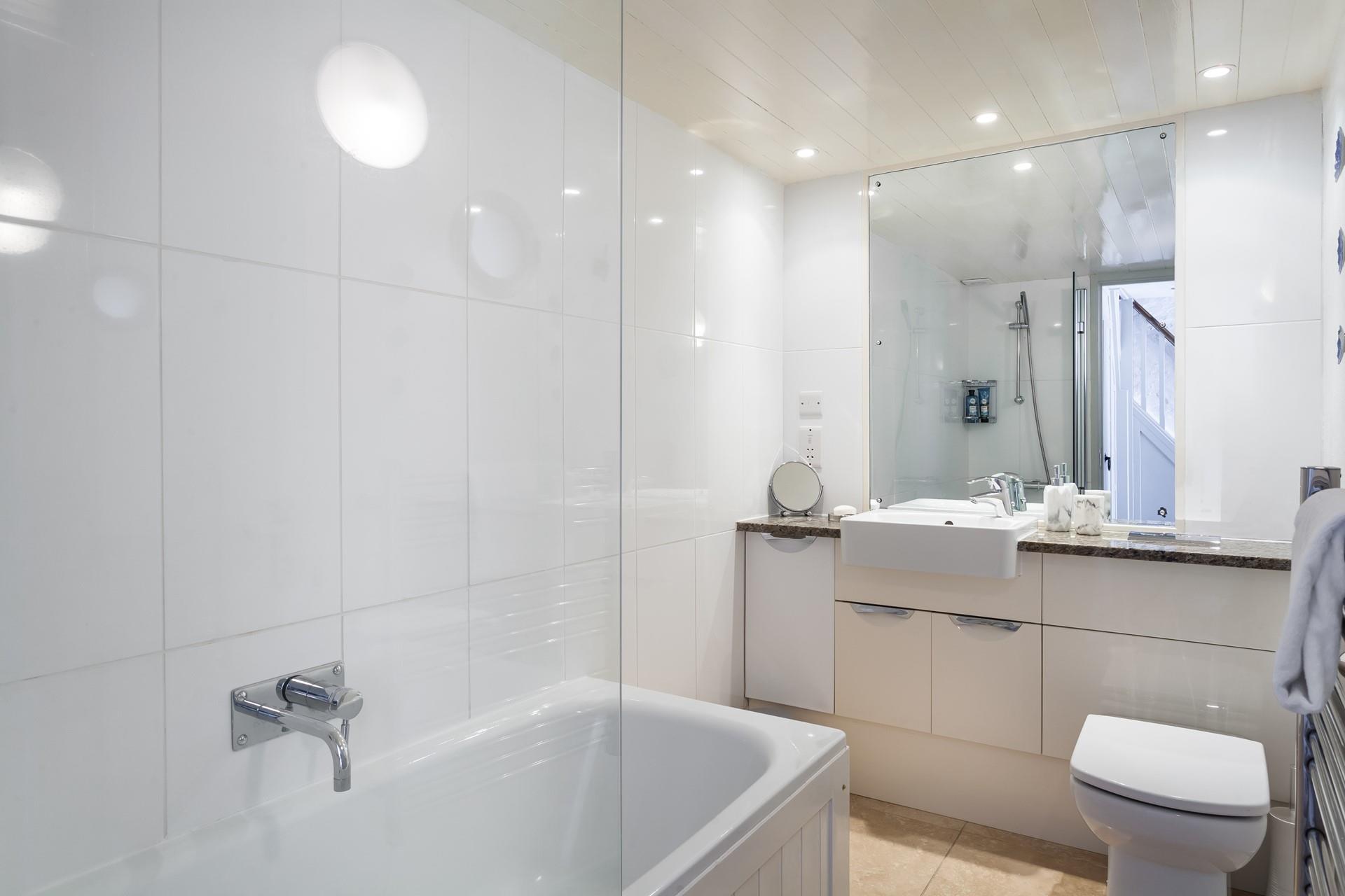 Enjoy a relaxing soak in a bubble bath on a chilly evening.