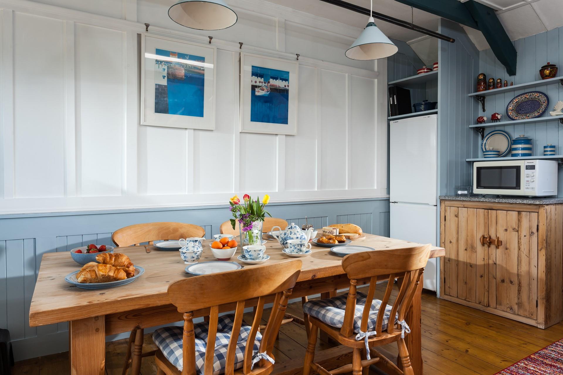 The traditional cottage dining room is perfect for tucking into buttery pastries each morning.