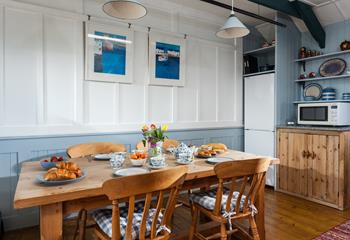 The traditional cottage dining room is perfect for tucking into buttery pastries each morning.