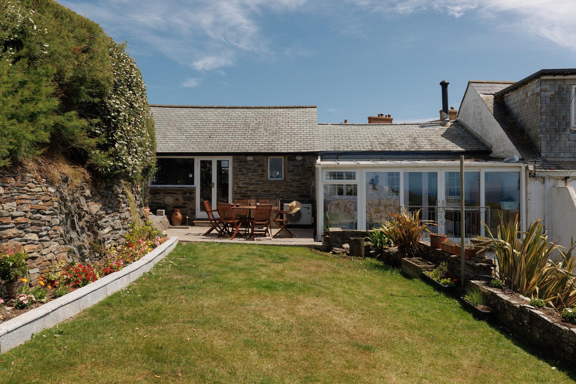 Stunning sea views can be enjoyed from the garden area.