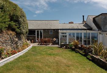 Stunning sea views can be enjoyed from the garden area.