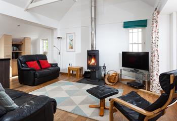 Snuggle up in front of the woodburner, the ultimate cosy evening!