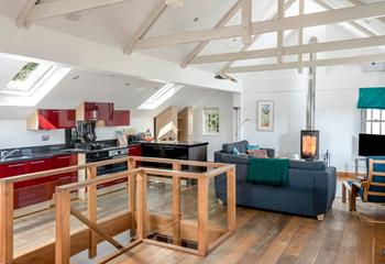 The stylish modern kitchen is fully equipped for cooking up a storm.