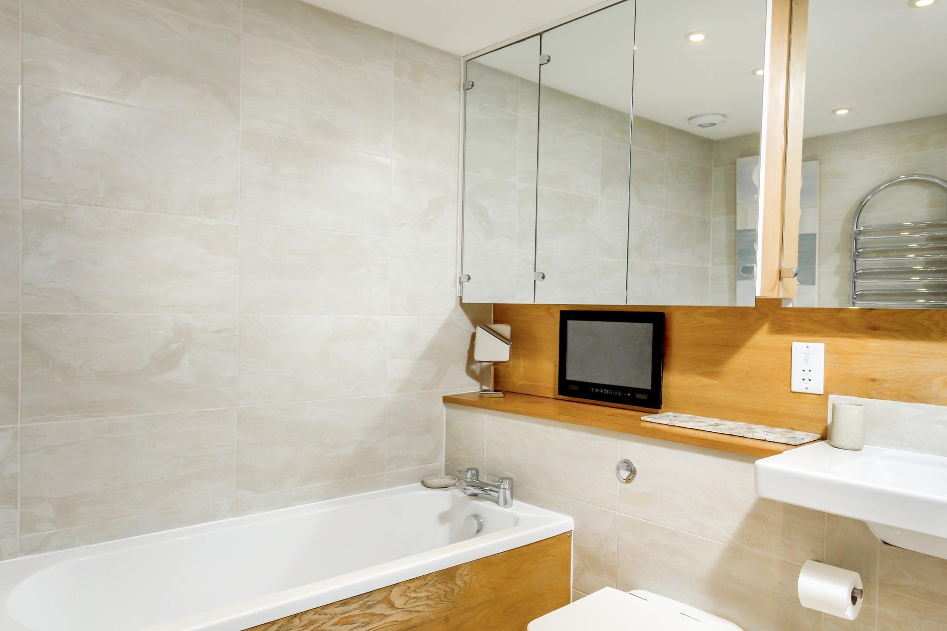 Relax and unwind by running yourself a bubble bath.