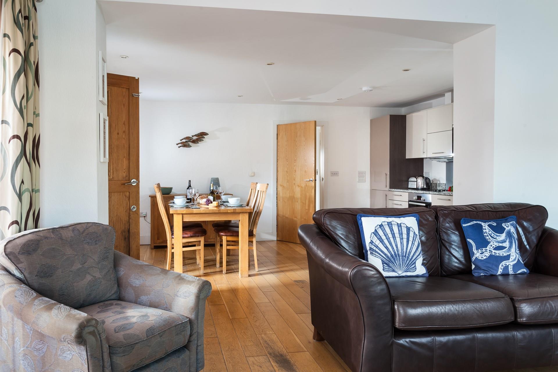 Open plan living means the apartment is perfect for entertaining.