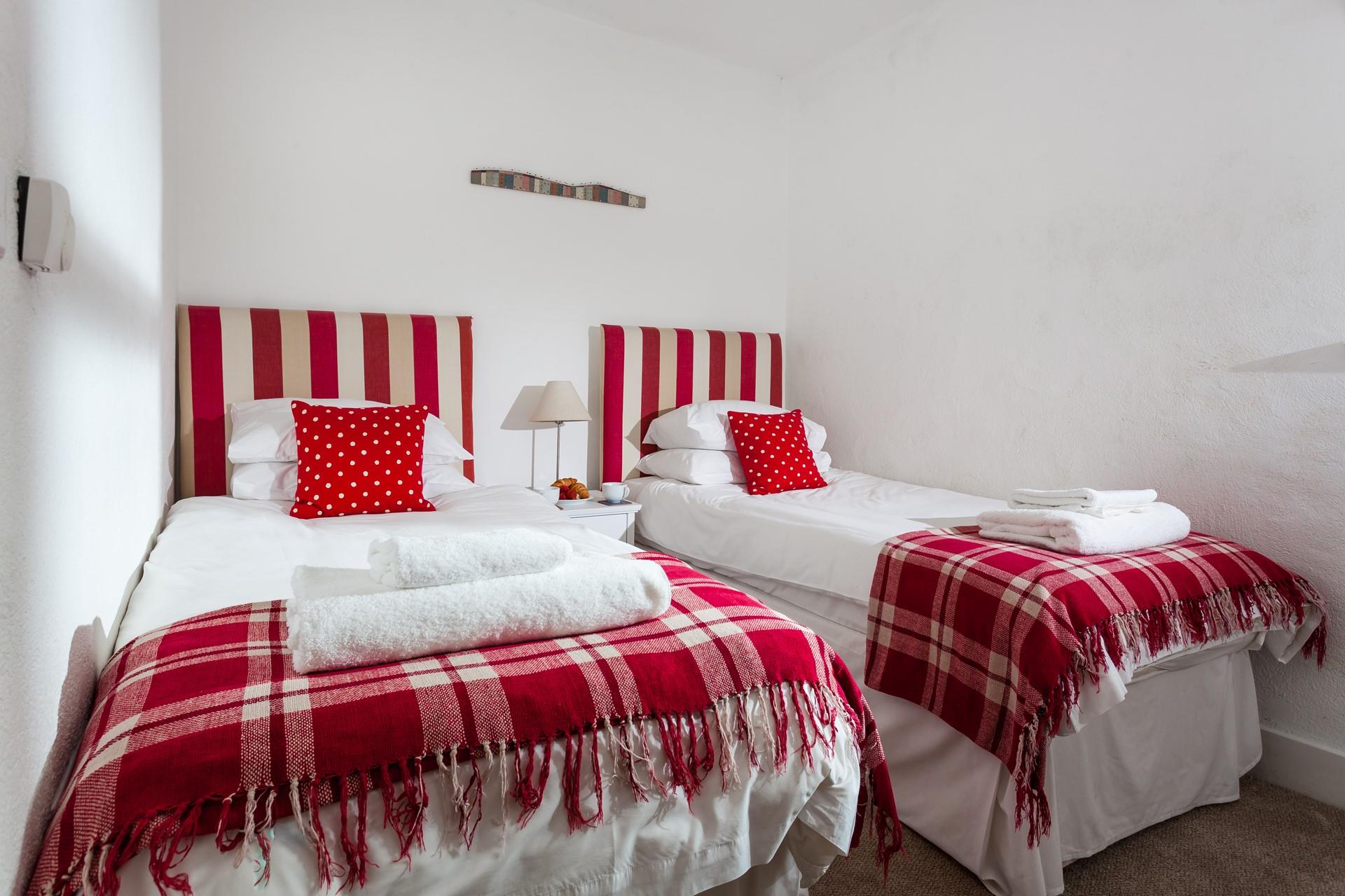 The twin beds are perfect for kids or adults to settle into.