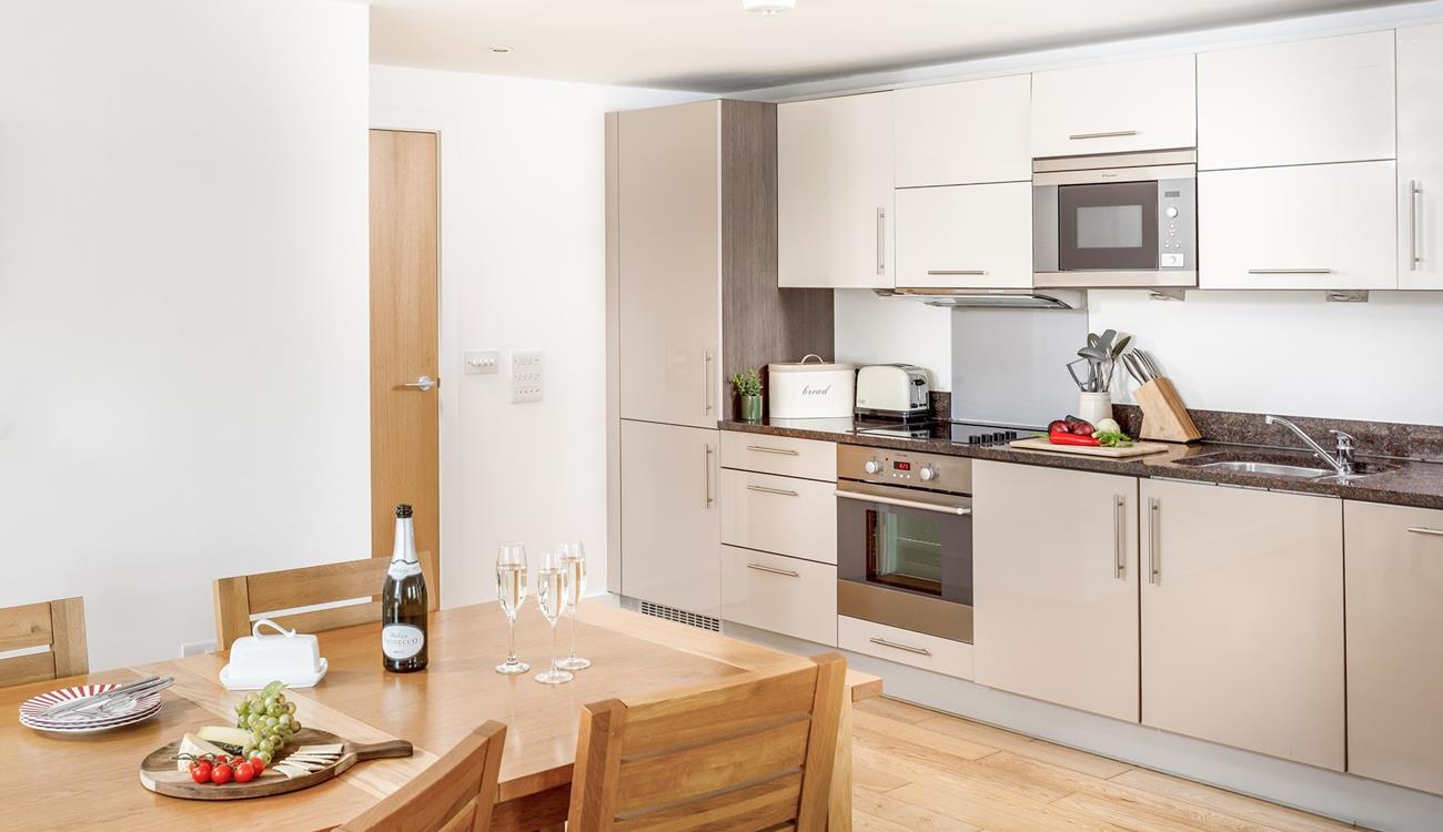 The living space is open plan, perfect for socialising with family or friends.