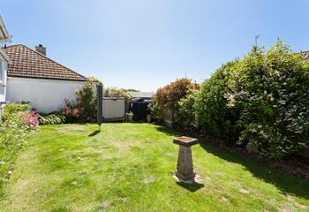 The garden is a lovely space to enjoy the sunshine on warm days.