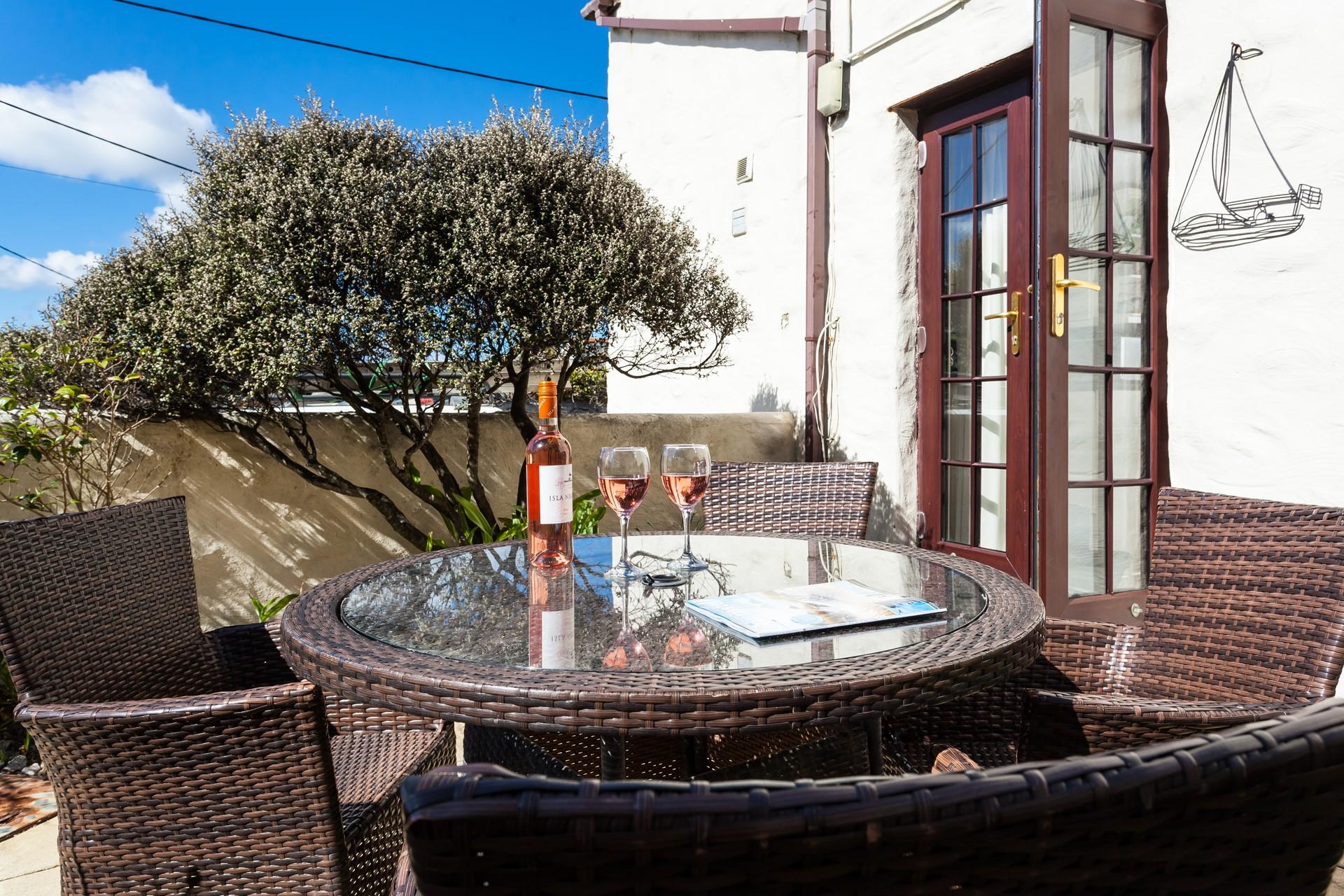 Open a bottle of wine to sip in the warm afternoon sun.