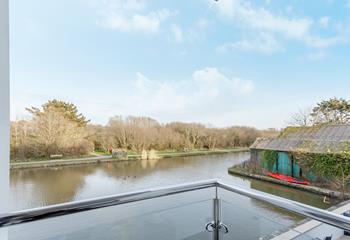 Enjoy peaceful views of the canal from the waterside balcony.