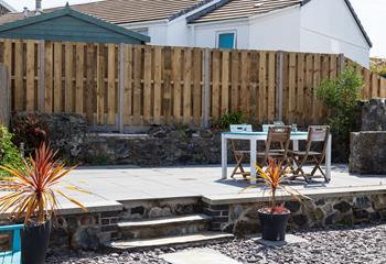 Enjoy long lazy lunches in the sun trap garden.