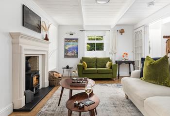 Unwind by the woodburner on chillier evenings.