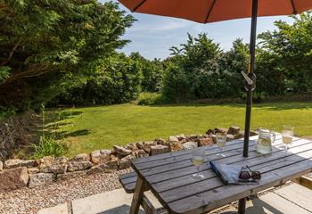 There's plenty of space for the family to relax and play in the garden.