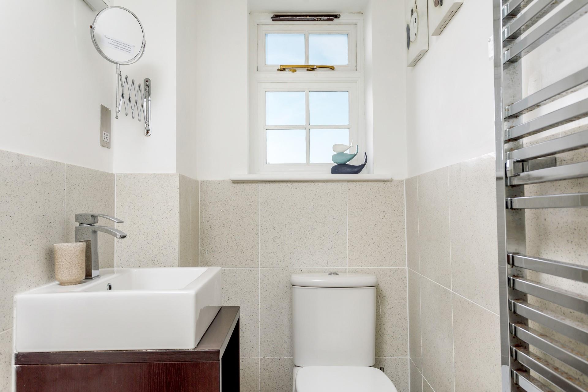 There is an additional shower room downstairs.