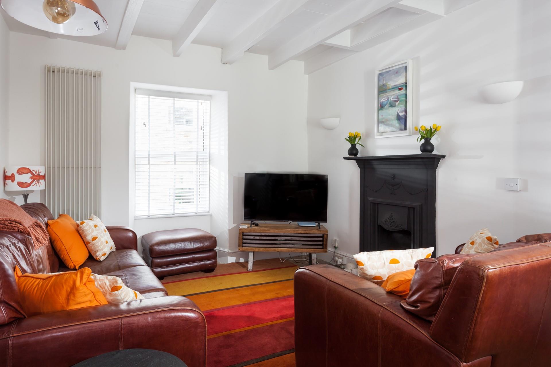 The bright sitting room provides a relaxing space in the evenings.