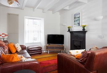 The bright sitting room provides a relaxing space in the evenings.