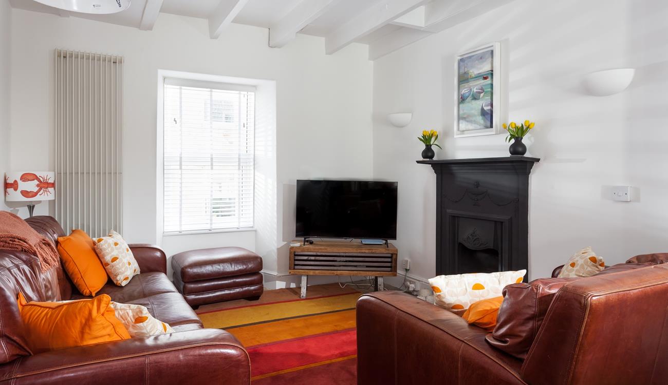 The bright sitting room provides a relaxing space in the evenings.