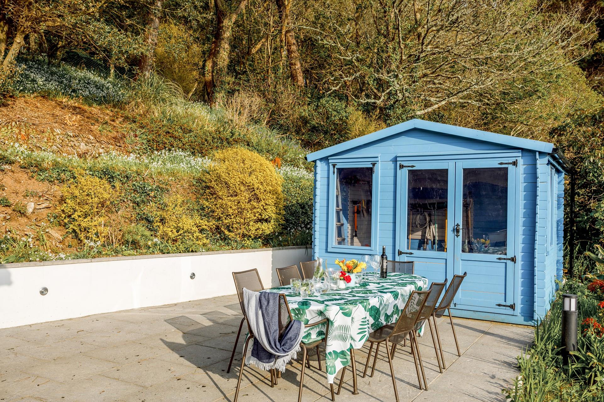 Spend nights as the sun comes down on the patio.