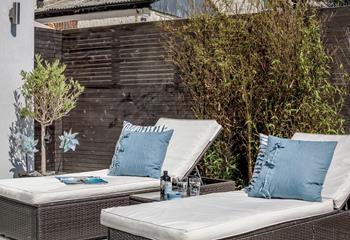 Relax and unwind on the rattan sun loungers with a cold G&T in hand, you are on holiday after all!