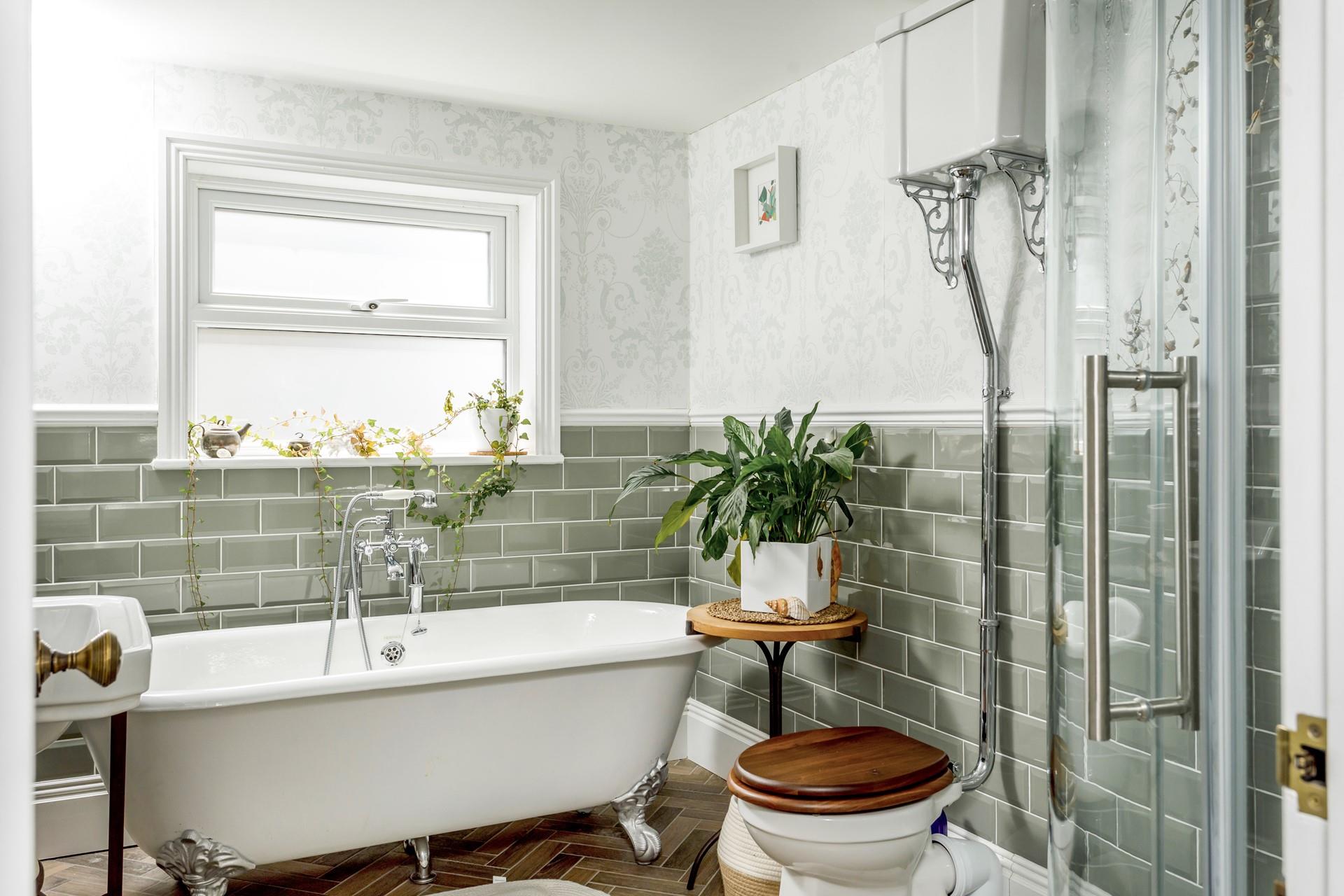 Indulge in a relaxing soak in the stunning bathroom.