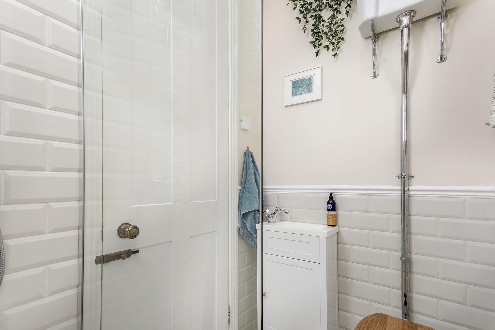 The ground floor cloakroom has a WC and is an additional space to get ready.