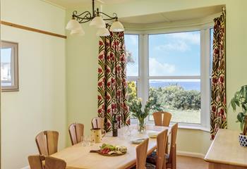 Meal with a view! The dining room offers captivating views of St Ives Bay.