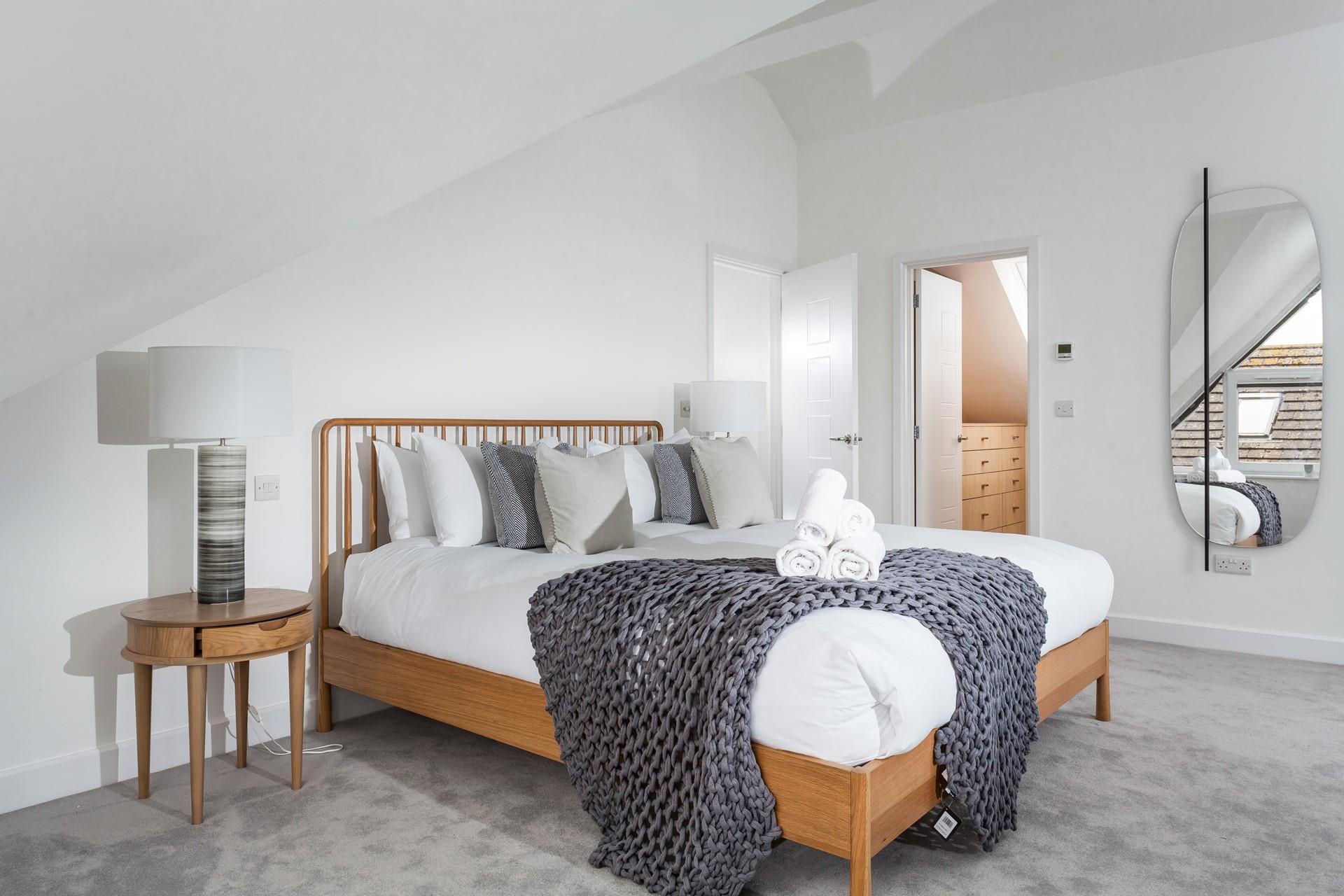 Soft sheets and fluffy towels welcome you to the property.