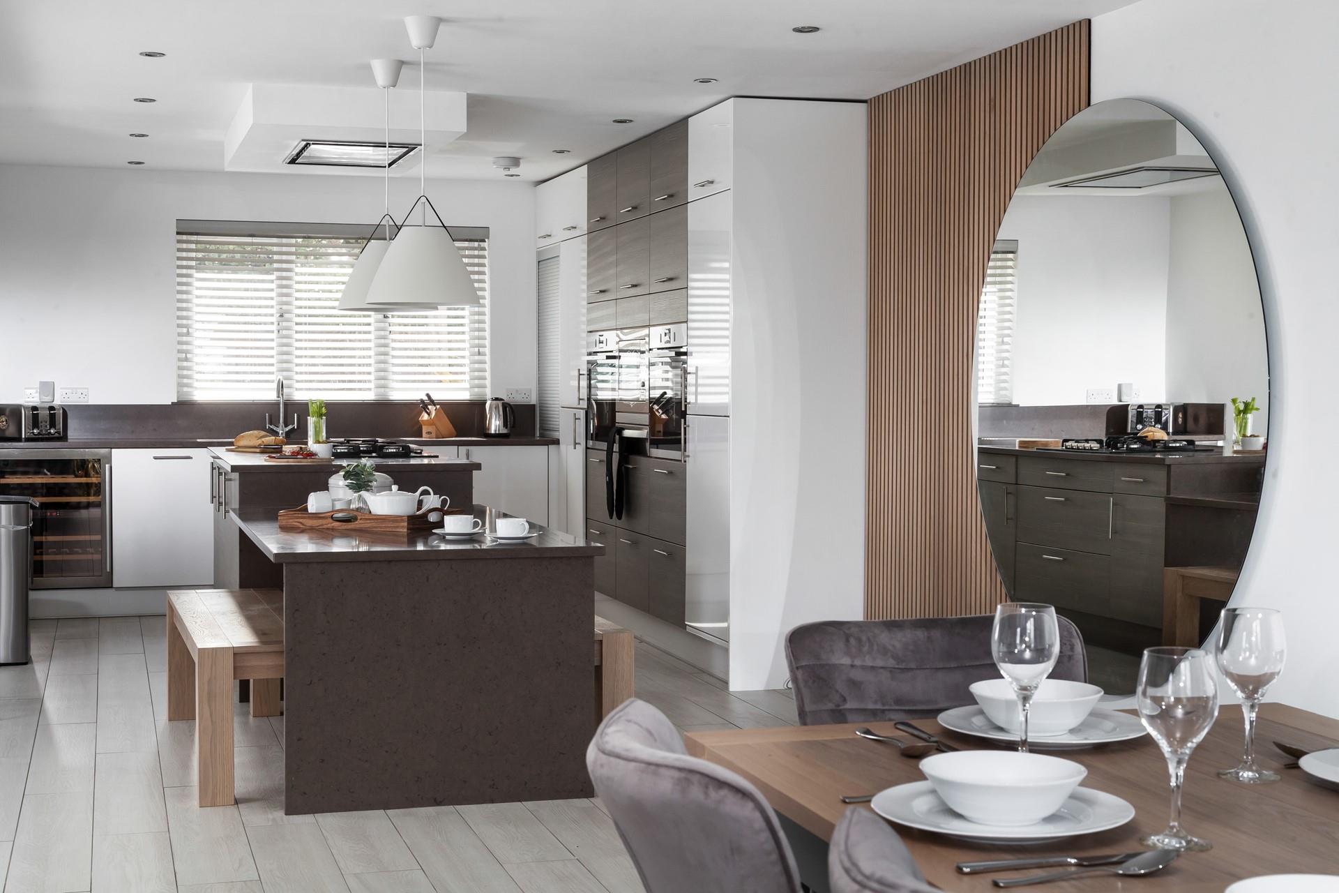 The kitchen is modern and well-equipped for all your culinary needs.