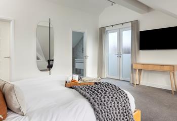 Enjoy a sea view from the juliet balcony.