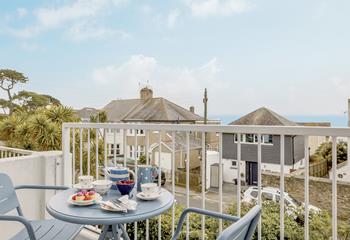 Treat yourself to afternoon tea on the balcony looking out to sea.