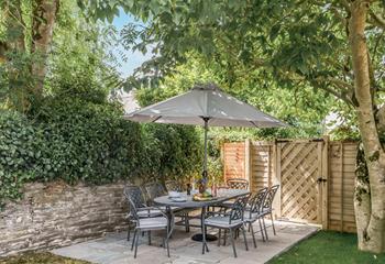 The suntrap garden is perfect for long lazy lunches.