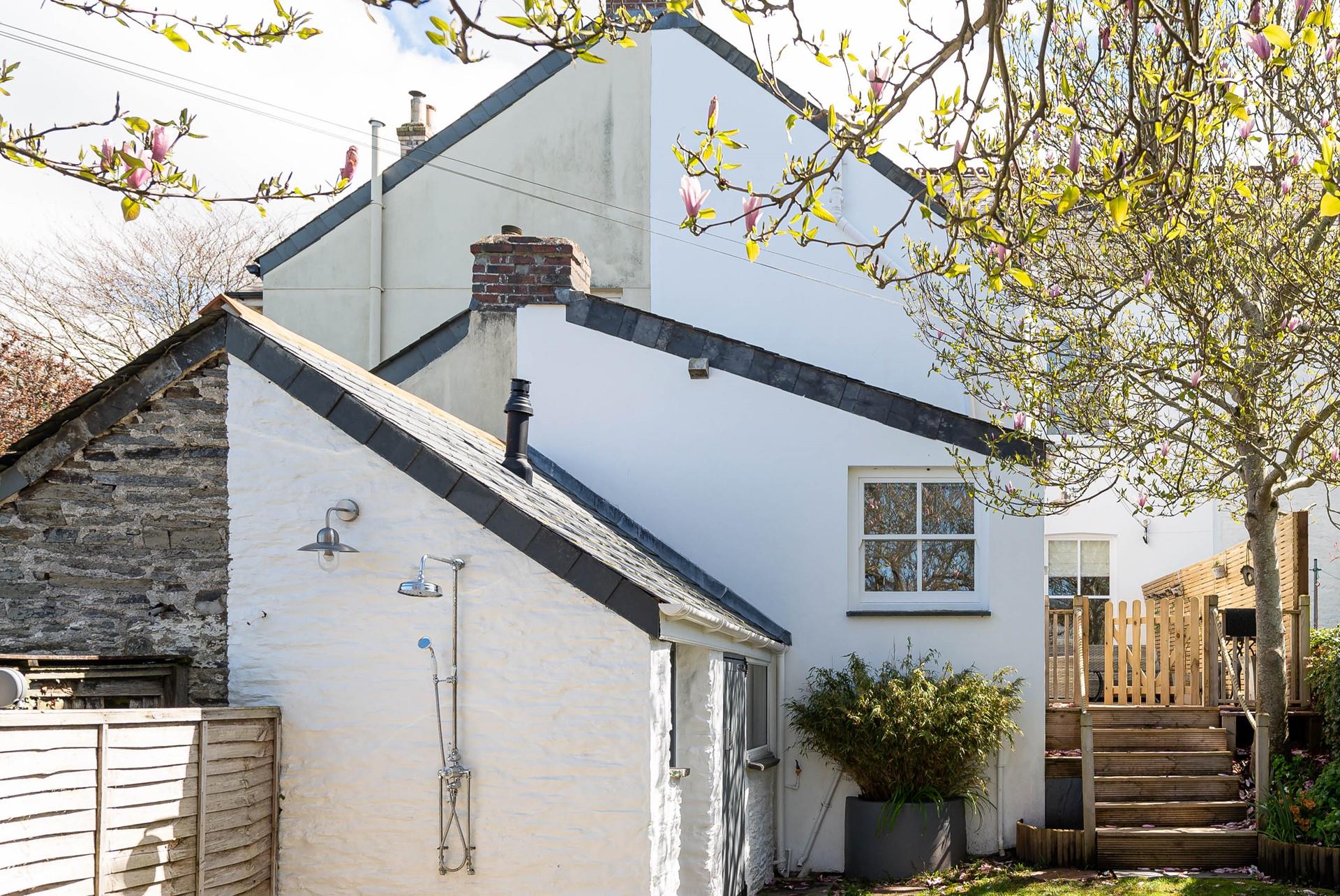 The heated outside shower is perfect for washing off sandy toes and wetsuits.