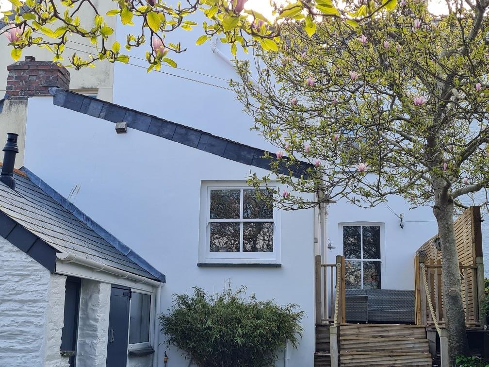 Magnolia blooms in the garden in springtime.