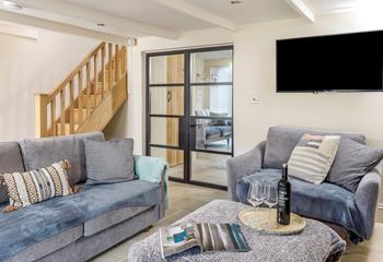 The stairs lead from the sitting room to all the bedrooms and family bathroom upstairs. 