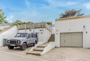 A spacious garage that is perfect for storing your car.