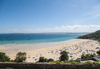 Take the short walk down to Porthminster beach on a sunny day.