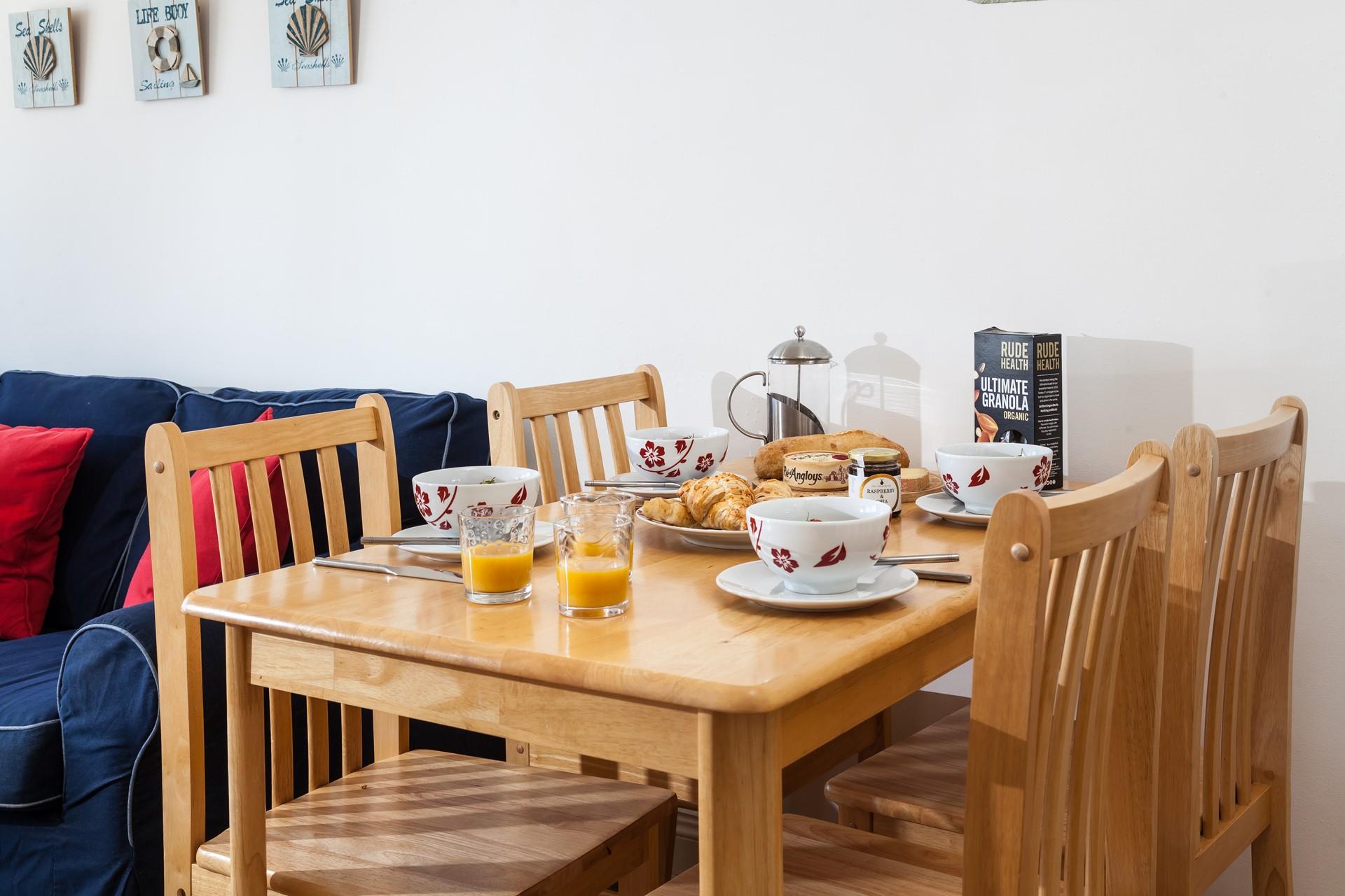 Fresh pastries can be tucked into on lazy mornings.