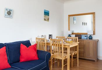 There is room around the dining table for a hearty breakfast before heading out.